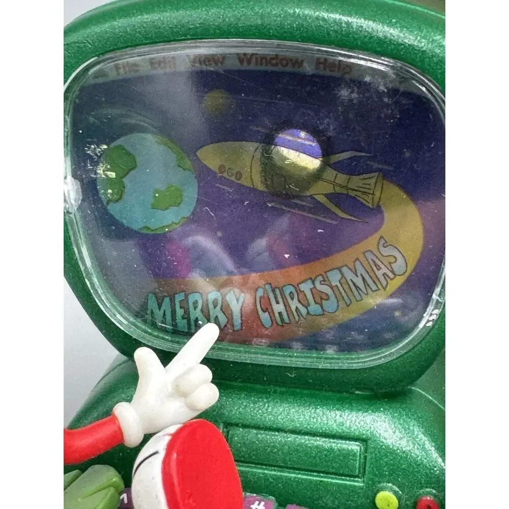 Vintage Looney Tunes Marvin The Martian with Computer Christmas Ornament